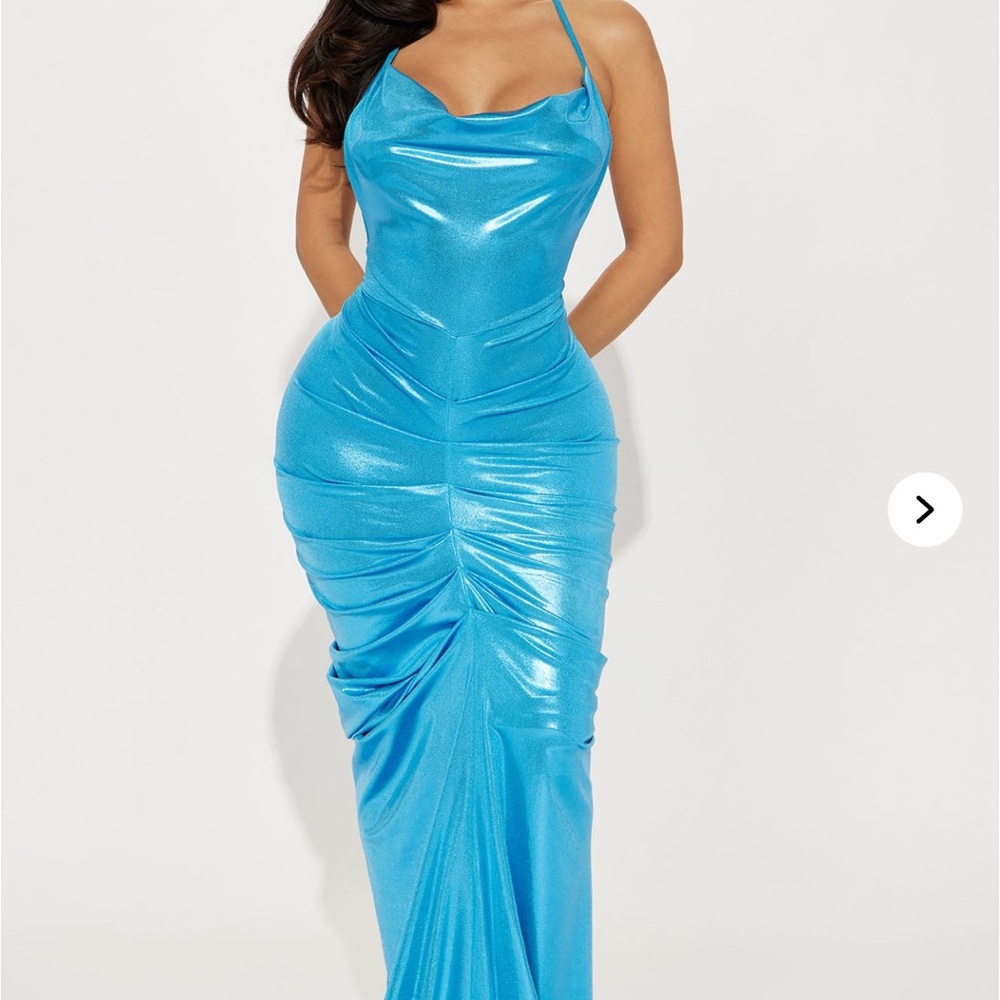 Stunning Women's Maxi Dress in Shimmering Blue